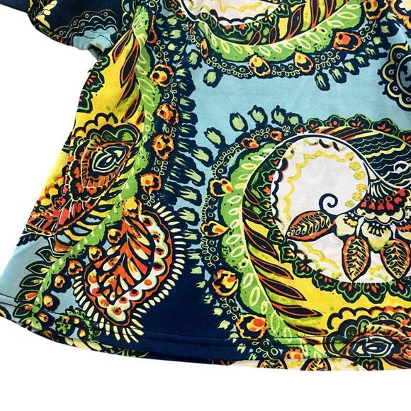 Win Win Womens Small Medium Multicolor Paisley Boho Pinwheel Sleeve Tunic Top - Picture 7 of 7